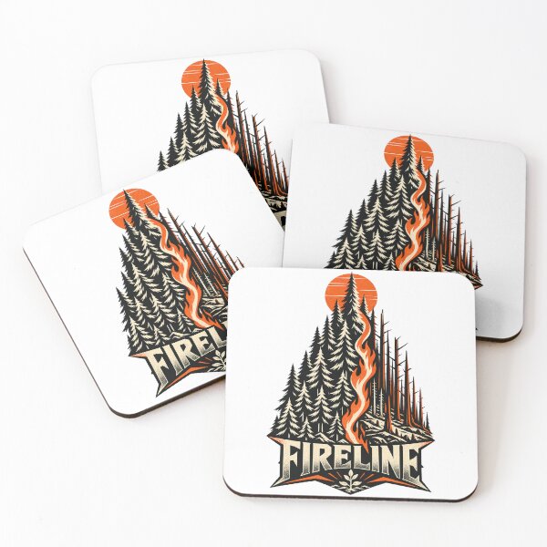 Item preview, Fireline Forest Wildfire Emblem – Vintage Burning Pine Trees Environmental Graphic Design designed and sold by dapiyupi.