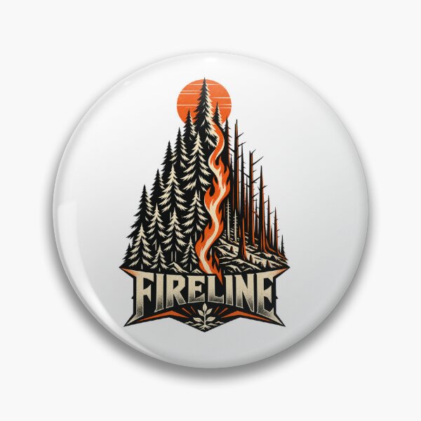 Item preview, Fireline Forest Wildfire Emblem – Vintage Burning Pine Trees Environmental Graphic Design designed and sold by dapiyupi.