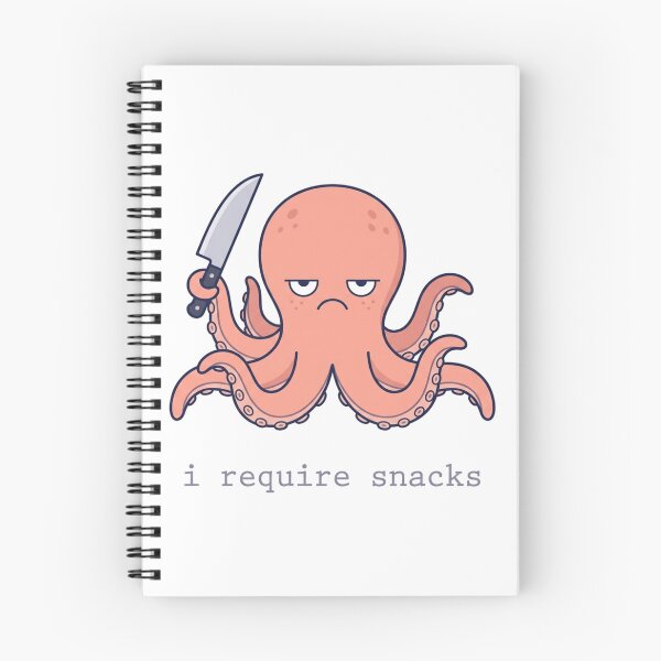Item preview, I Require Snacks Octopus With Knife Funny Hangry Moody Foodie Humor designed and sold by raedattia.