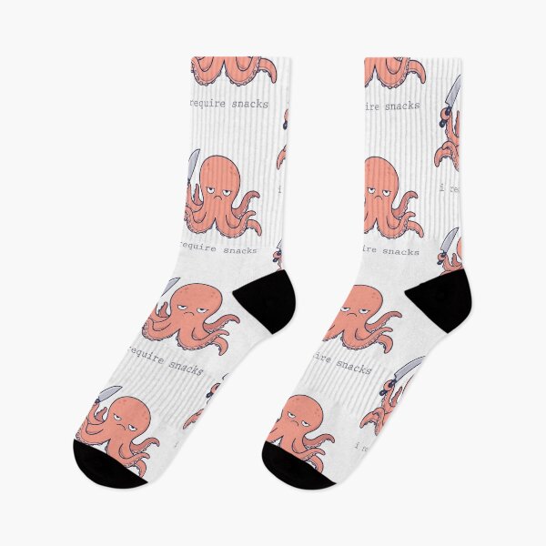 Item preview, I Require Snacks Octopus With Knife Funny Hangry Moody Foodie Humor designed and sold by raedattia.