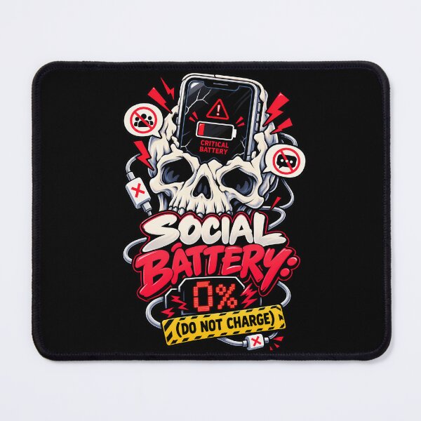 Item preview, Social Battery 0 Percent Do Not Charge Funny Introvert Art designed and sold by Win Hardy.