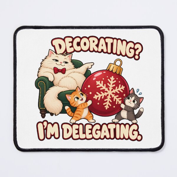 Item preview, Decorating Im Delegating Funny Boss Cat Kittens Christmas designed and sold by UvooArt.