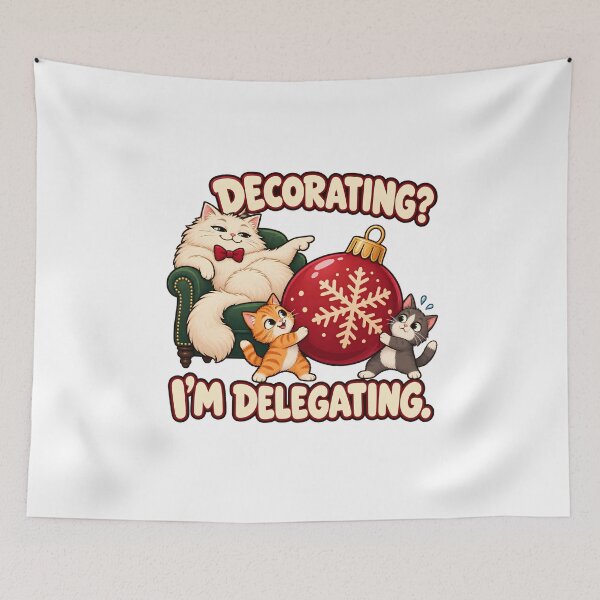Item preview, Decorating Im Delegating Funny Boss Cat Kittens Christmas designed and sold by UvooArt.