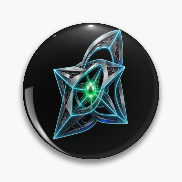 Item preview, Futuristic Celestial Emblem Neon Blue Star Device designed and sold by Breezes-of-Ida.