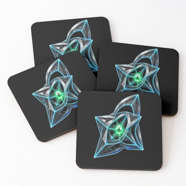 Item preview, Futuristic Celestial Emblem Neon Blue Star Device designed and sold by Breezes-of-Ida.