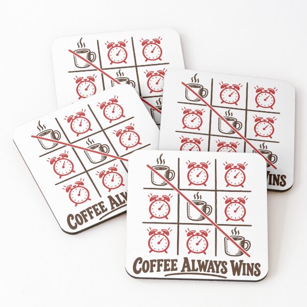 Item preview, Coffee Always Wins Funny Tic Tac Toe designed and sold by cookingtherapy.