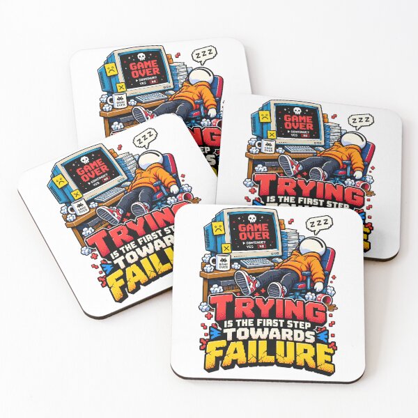 Item preview, Trying Is The First Step Towards Failure Gamer Humor designed and sold by Win Hardy.