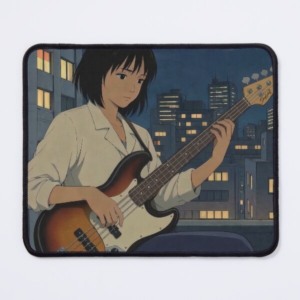 Item preview, Midnight Grooves – Retro Anime City Pop Bassist designed and sold by Douglystuff.
