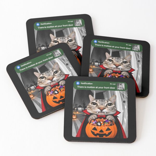 Item preview, There is Motion At Your Front Door Funny Cat Halloween Kids designed and sold by Gargamal.