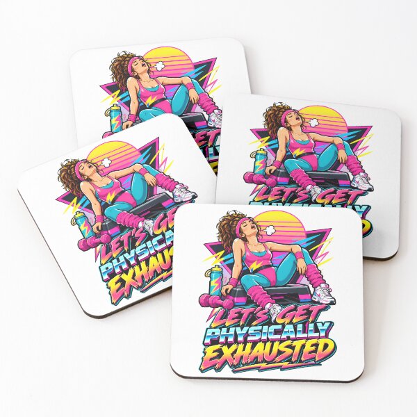 Item preview, Retro 80s Aerobics Lets Get Physically Exhausted Graphic designed and sold by LoafLogic.