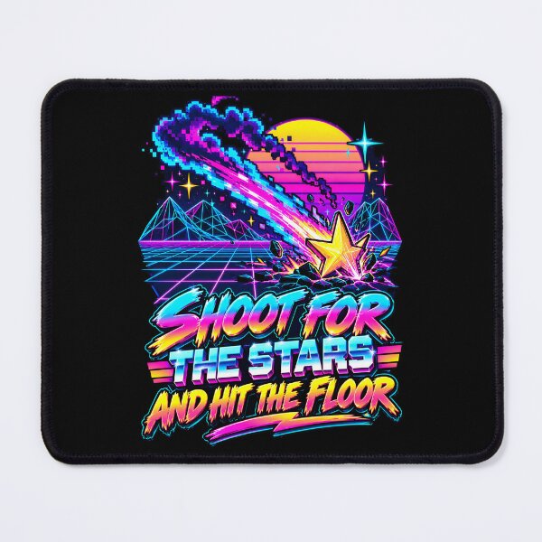 Item preview, Retro 80s Shoot For The Stars And Hit The Floor Quote designed and sold by Win Hardy.