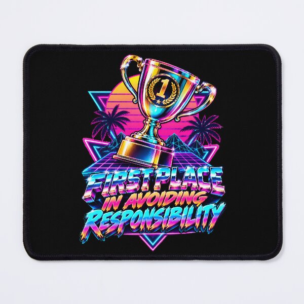 Item preview, Retro 80s Chrome Trophy First Place In Avoiding Responsibility designed and sold by Win Hardy.