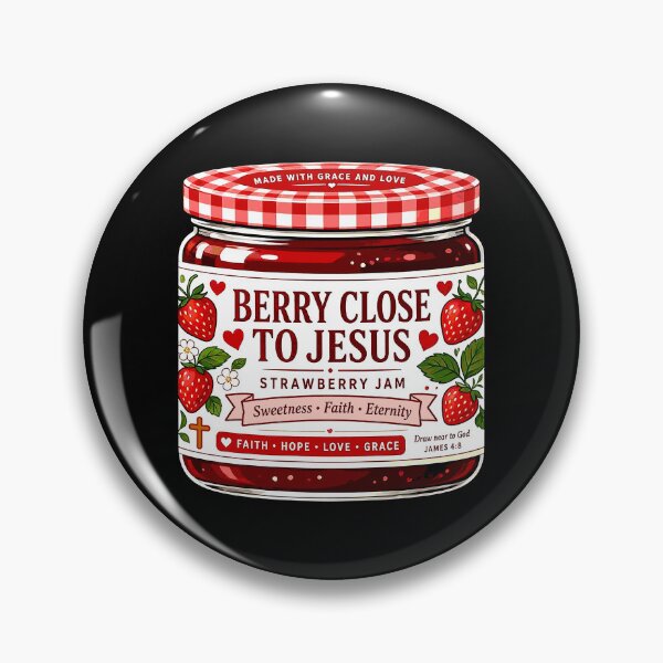 Item preview, Berry Close to Jesus Strawberry Jam – Cute Christian Faith designed and sold by plushism.