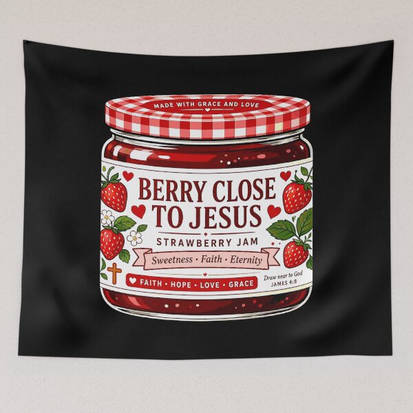 Item preview, Berry Close to Jesus Strawberry Jam – Cute Christian Faith designed and sold by plushism.