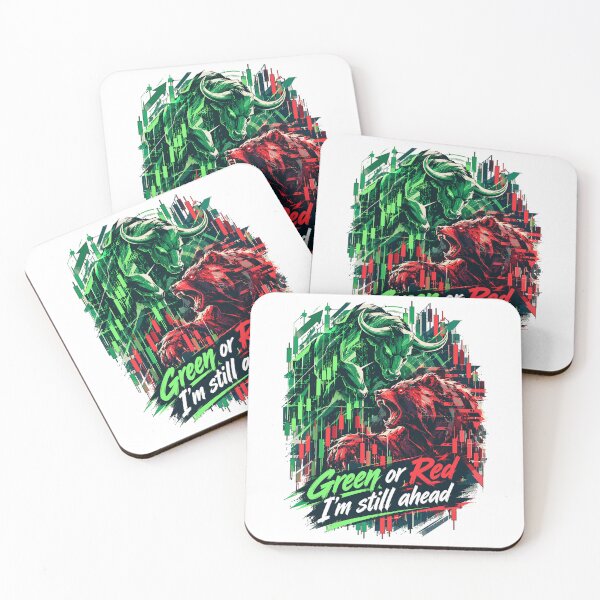 Item preview, Trading Bull & Bear – Green or Red I'm Ahead designed and sold by Pineapple-Tree.