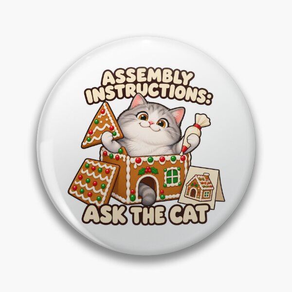 Item preview, Assembly Instructions Ask The Cat Funny Gingerbread House Christmas designed and sold by UvooArt.