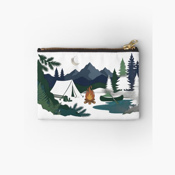Aperçu de l'œuvre Modèle de campement — Illustration en papier découpé superposé créée et vendue par DigitalGraphic1.