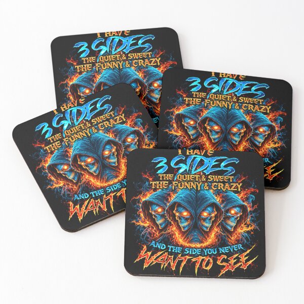 Item preview, Three Sides of Madness – Dark Flaming Skulls designed and sold by TSHIRTprject.
