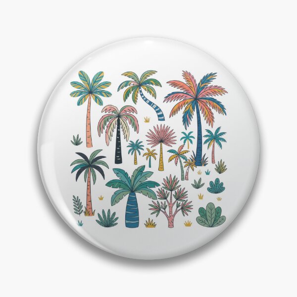 Item preview, Retro Tropical Palm Trees Pattern Colorful Coastal Summer Botanical designed and sold by raedattia.