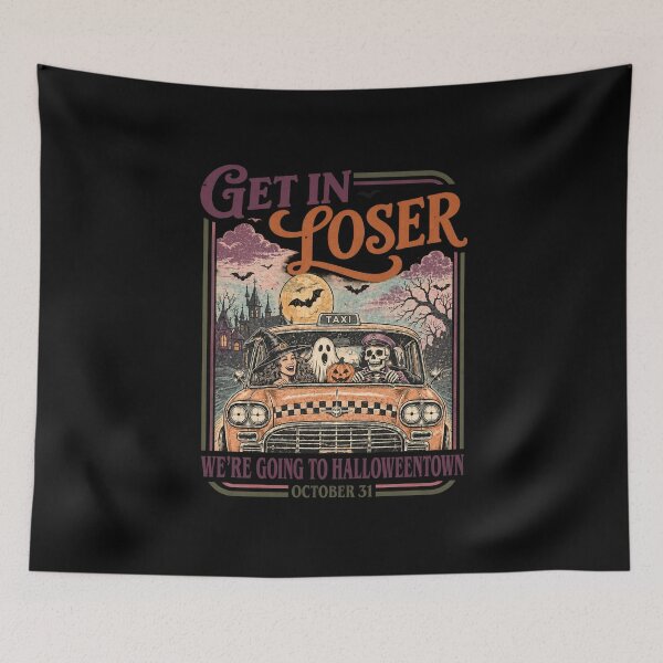 Item preview, Vintage Halloween Taxi with Witch and Skeleton designed and sold by HenikaPonko.