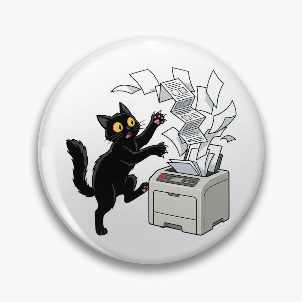 Item preview, Black Cat Fighting Printer designed and sold by YNAMREG.