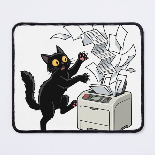 Item preview, Black Cat Fighting Printer designed and sold by YNAMREG.