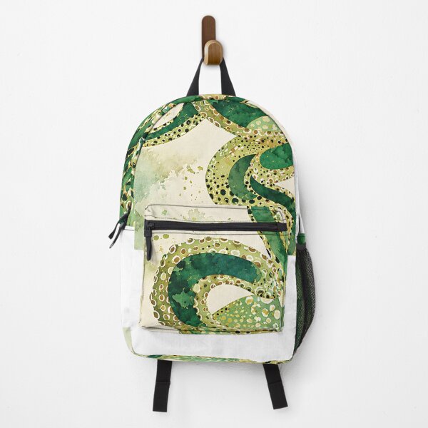 Item preview, Green Octopus Watercolor Art – Botanical Ocean Creature Pattern designed and sold by LexaArtworks.
