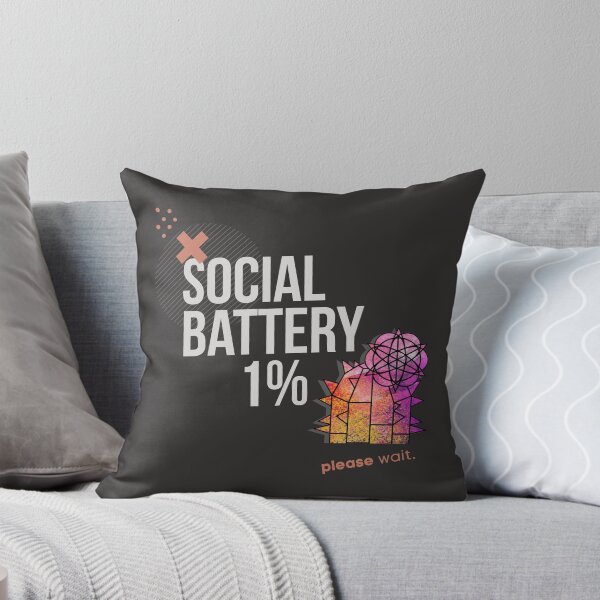 Item preview, Social Battery 1% Please Wait – Introvert Humor designed and sold by GraphicComet.