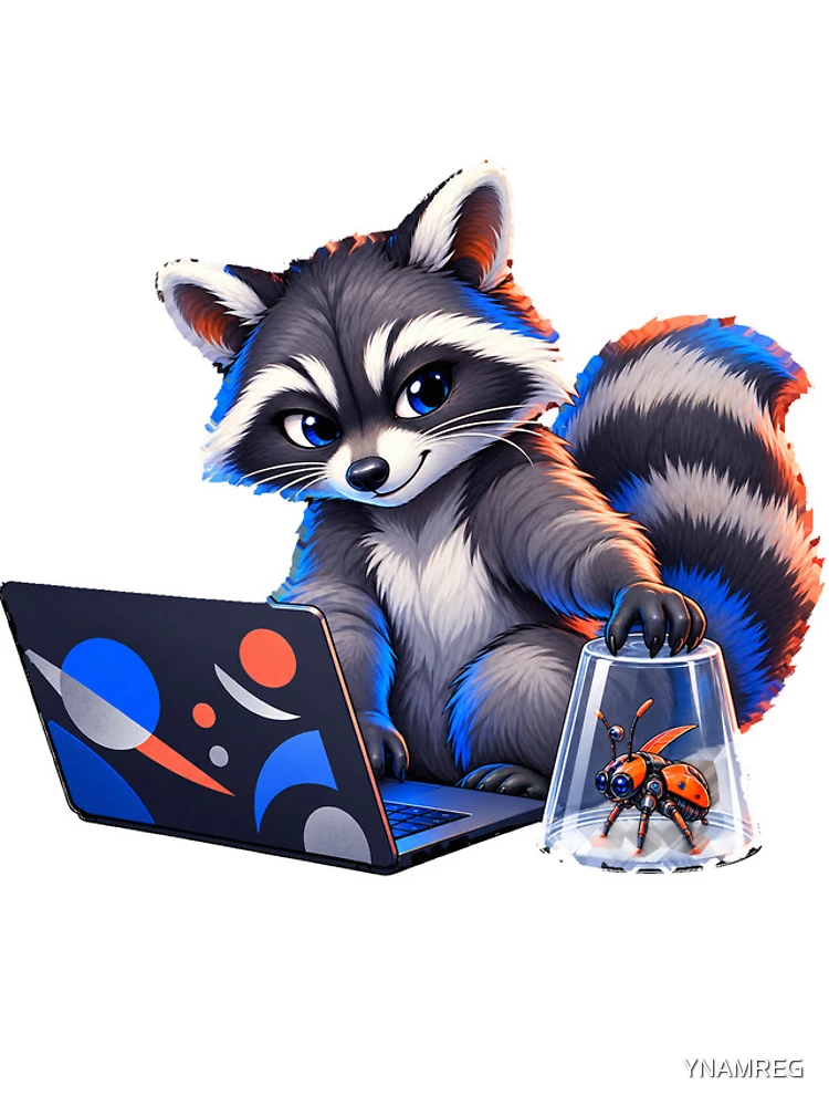 Thumbnail 4 of 4, iPhone Case, Coding Raccoon Debugger | Animal Sticker | Gift for programmers designed and sold by YNAMREG.