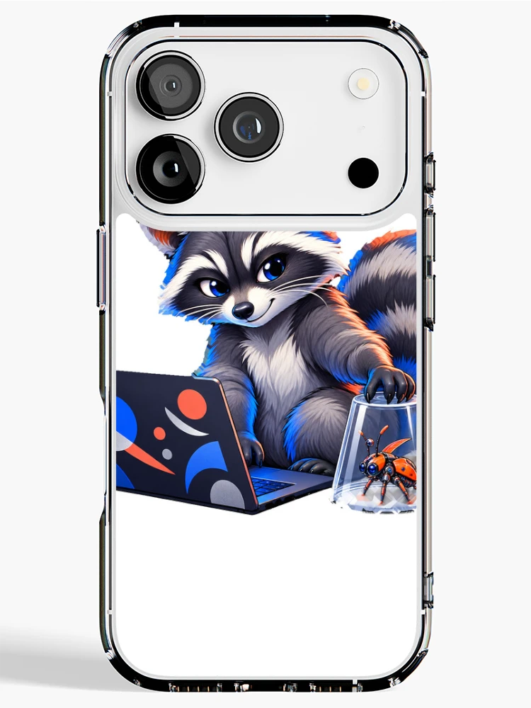 Thumbnail 1 of 5, iPhone Case, Coding Raccoon Debugger | Animal Sticker | Gift for programmers designed and sold by YNAMREG.