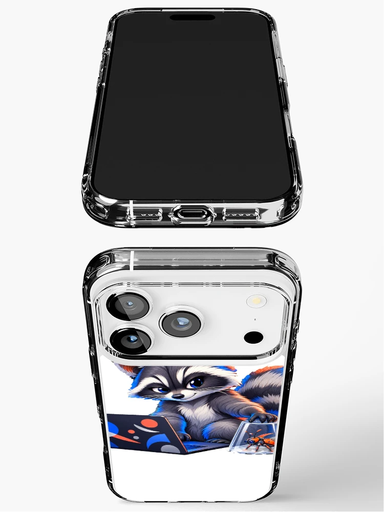 Thumbnail 3 of 5, iPhone Case, Coding Raccoon Debugger | Animal Sticker | Gift for programmers designed and sold by YNAMREG.