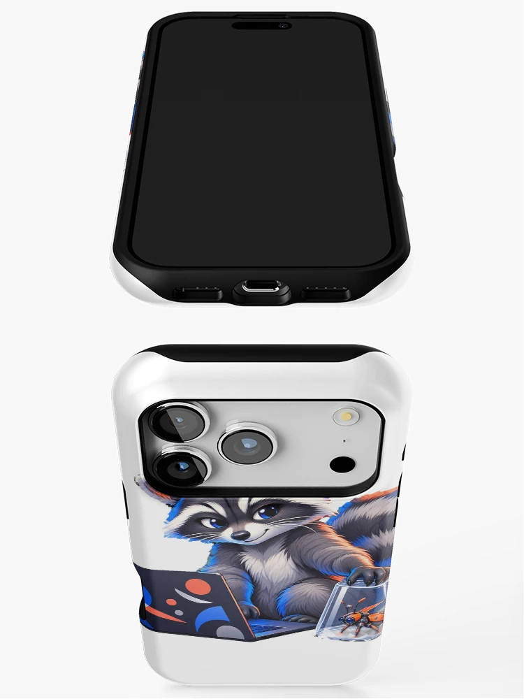 Thumbnail 3 of 4, iPhone Case, Coding Raccoon Debugger | Animal Sticker | Gift for programmers designed and sold by YNAMREG.