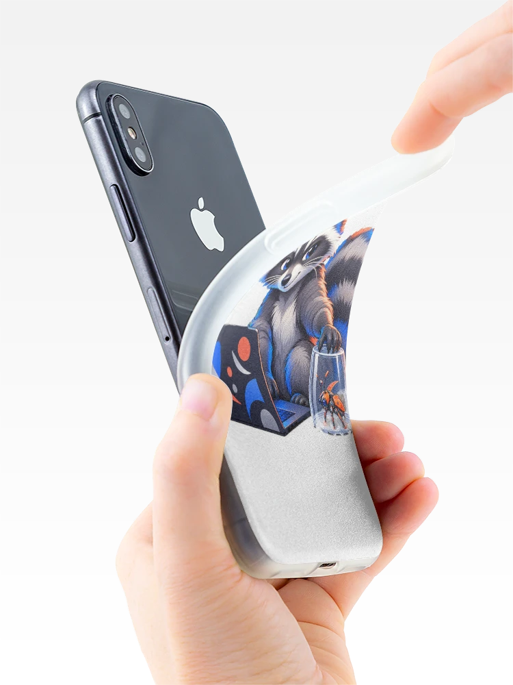 Thumbnail 4 of 5, iPhone Case, Coding Raccoon Debugger | Animal Sticker | Gift for programmers designed and sold by YNAMREG.