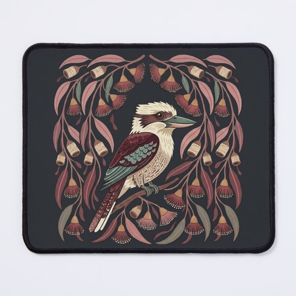 Item preview, Laughing Kookaburra in Flowering Gum – Modern Australiana Botanical Art Print designed and sold by Wennebabs.
