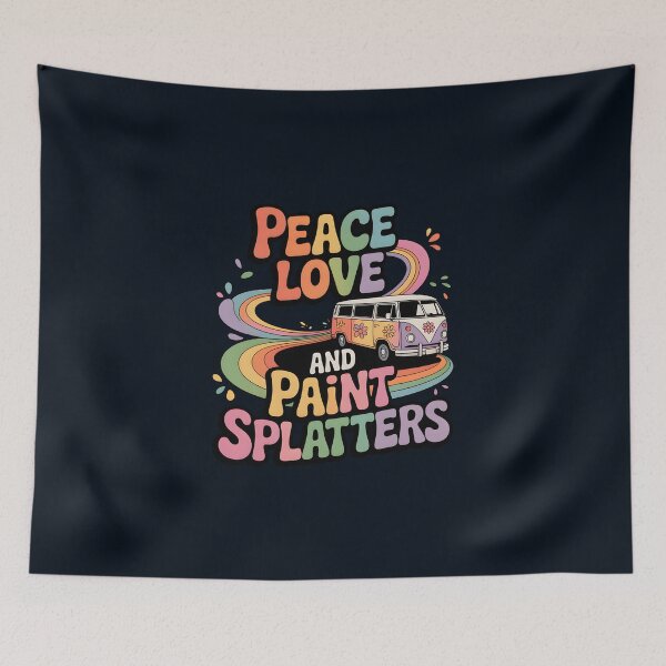 Item preview, Peace, Love, and Paint Splatters – Hippie Artist and Retro Art Design designed and sold by Jollys-ArtShop.