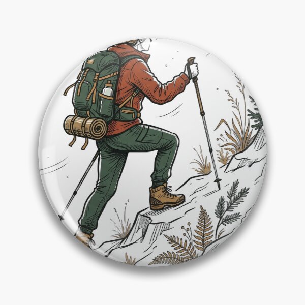 Item preview, hiking — Expressive line art Artwork designed and sold by DigitalGraphic1.