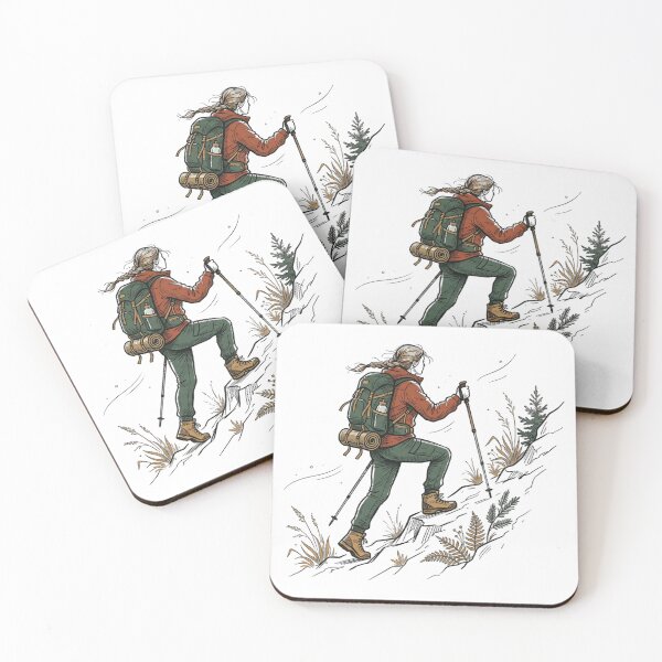 Item preview, hiking — Expressive line art Artwork designed and sold by DigitalGraphic1.