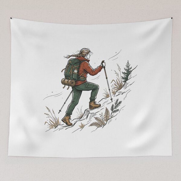 Item preview, hiking — Expressive line art Artwork designed and sold by DigitalGraphic1.