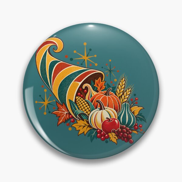 Item preview, Atomic Age Cornucopia Mid Century Modern Thanksgiving Harvest Design designed and sold by MagicMakerPh.