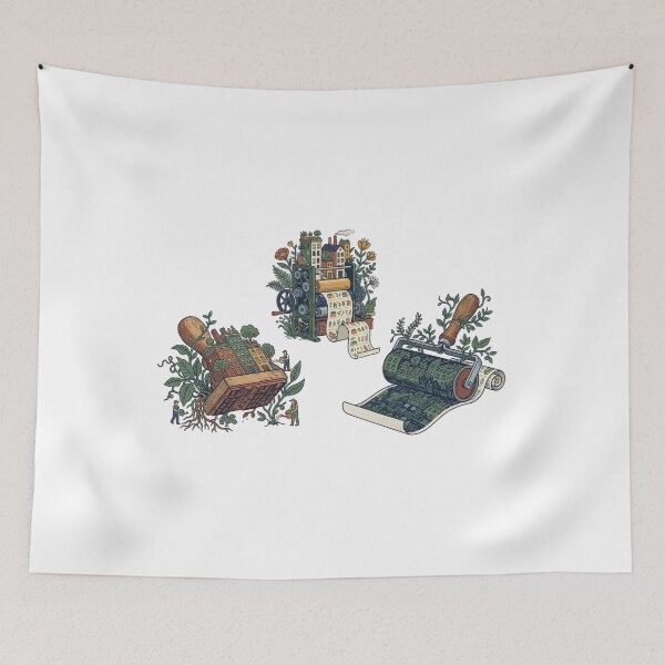 Item preview, garden city printing — Modern flat editorial Artwork designed and sold by DigitalGraphic1.