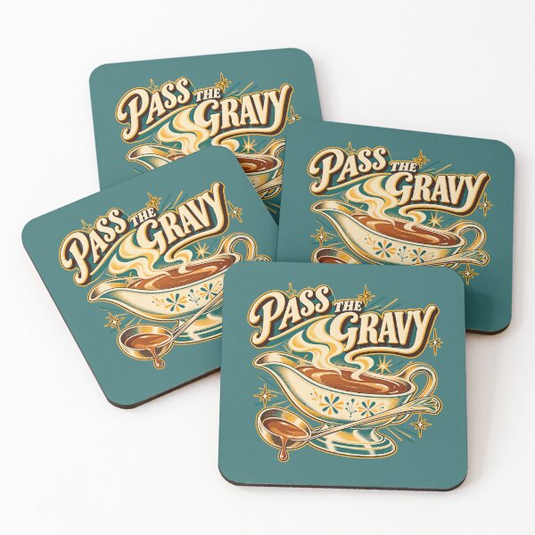 Item preview, Pass the Gravy Funny Retro Thanksgiving 1950s Kitchen Ad Style Design designed and sold by MagicMakerPh.