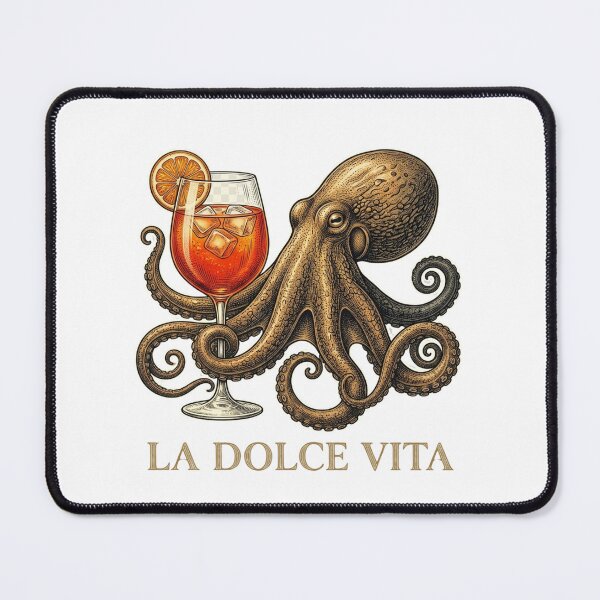 Item preview, Octopus Holding Spritz Cocktail La Dolce Vita Vintage Italian Aperitivo designed and sold by raedattia.