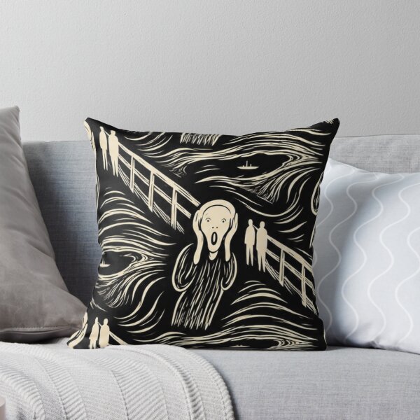 Item preview, "The Midnight Echo" - Dark Expressionist Woodcut Scream Pattern designed and sold by cabuks.