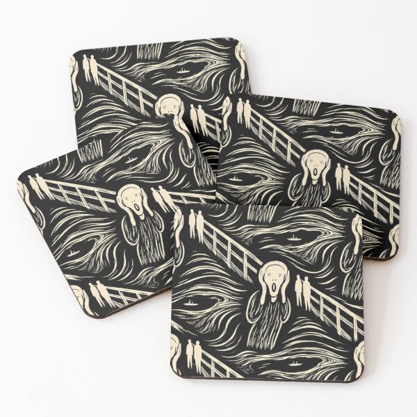 Item preview, "The Midnight Echo" - Dark Expressionist Woodcut Scream Pattern designed and sold by cabuks.