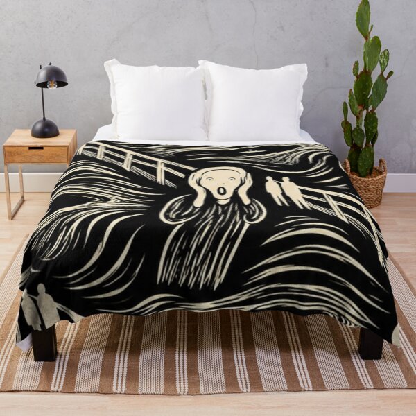 Item preview, "The Midnight Echo" - Dark Expressionist Woodcut Scream Pattern designed and sold by cabuks.