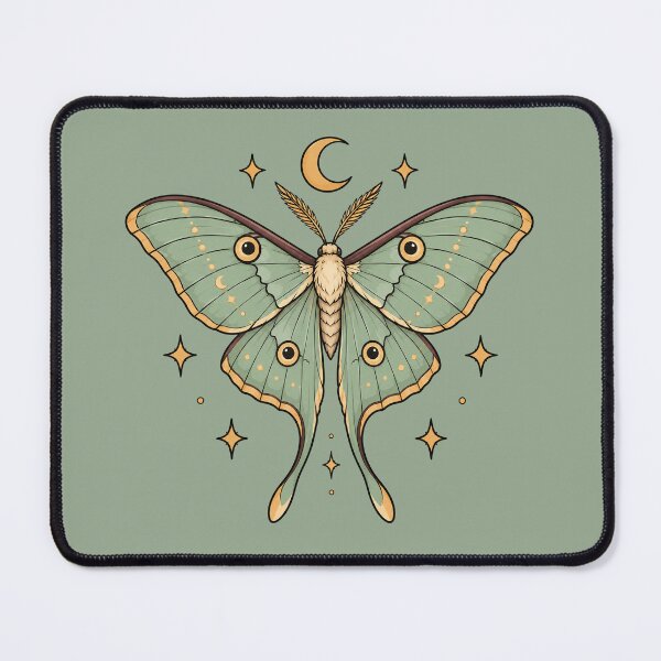 Item preview, Vintage Moth with Crescent Moon – Gothic Botanical Art designed and sold by kstheladesigns.