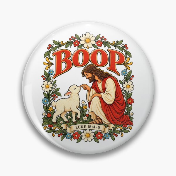 Item preview, Boop Jesus And Lamb Luke 15:4-6 Cute Christian Floral designed and sold by MaskedTarget.
