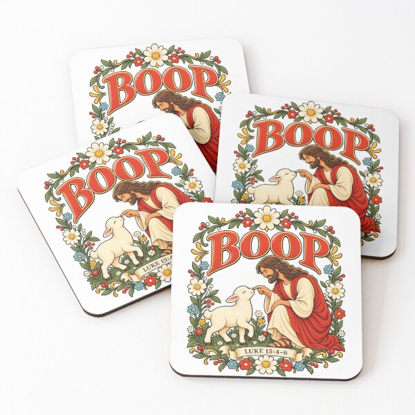 Item preview, Boop Jesus And Lamb Luke 15:4-6 Cute Christian Floral designed and sold by MaskedTarget.