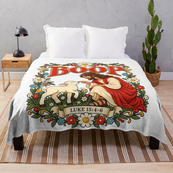 Item preview, Boop Jesus And Lamb Luke 15:4-6 Cute Christian Floral designed and sold by MaskedTarget.