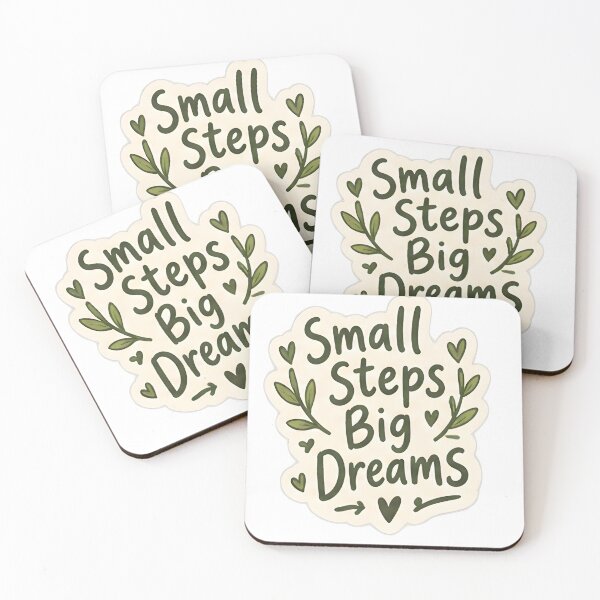 Item preview, Small Steps Big Dreams Motivational Quote Sticker & Aesthetic Typography Design designed and sold by Sharif Islam.